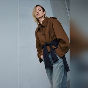 SOLD! Zara PLEATED JACKET WITH TABS ZW COLLECTION - Sold Out Online